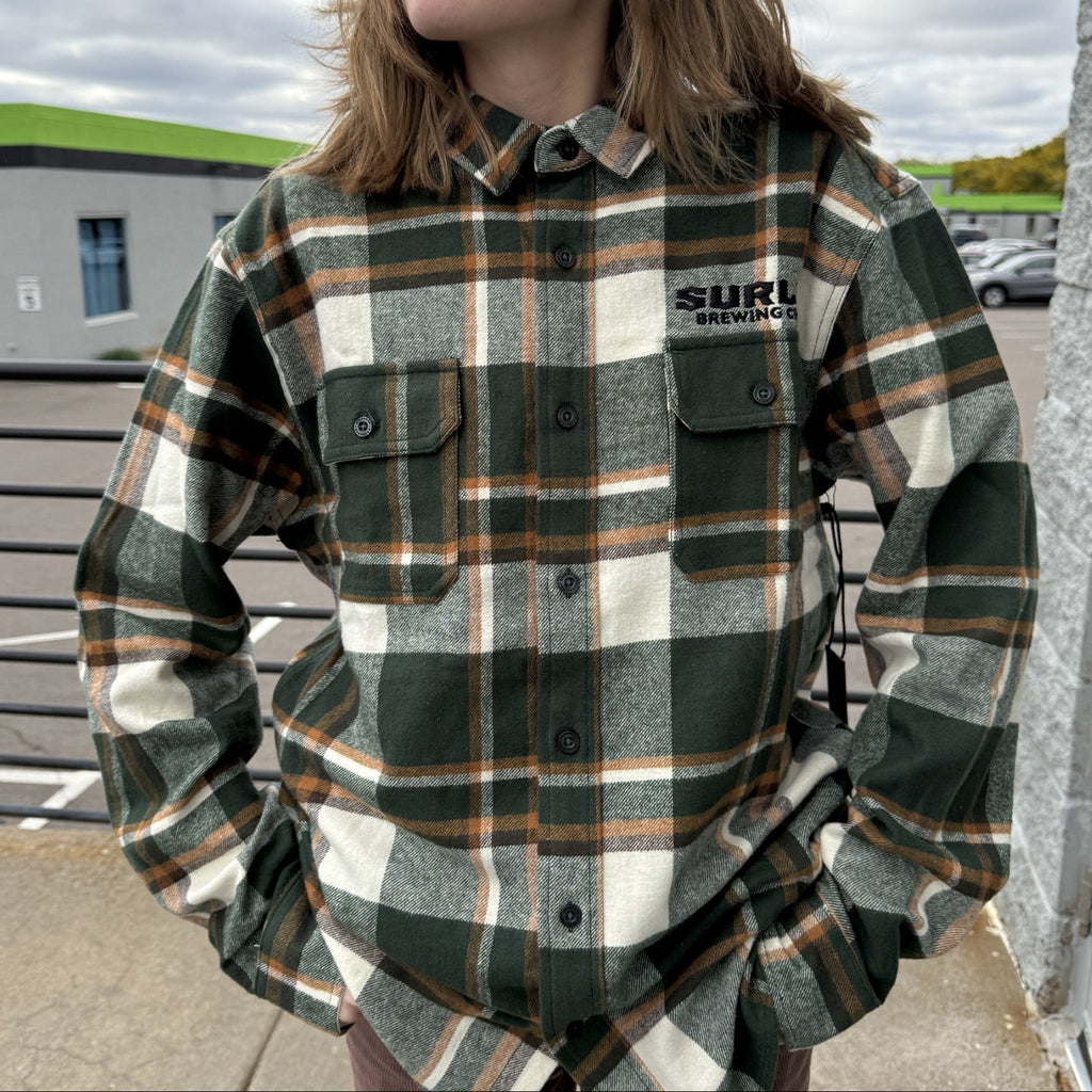 Text Logo Flannel - Olive