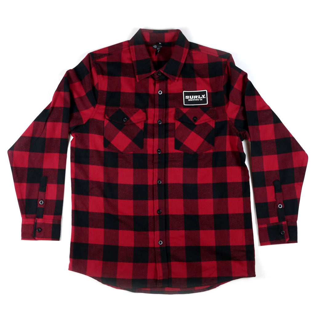 Surly Text Patch Flannel - Black & Red