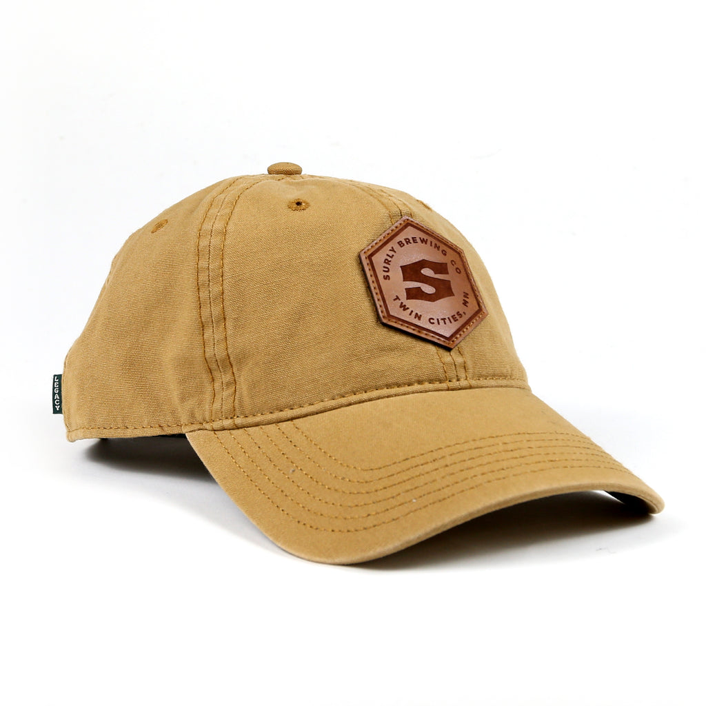 Leather Hex Patch Hat - Tan