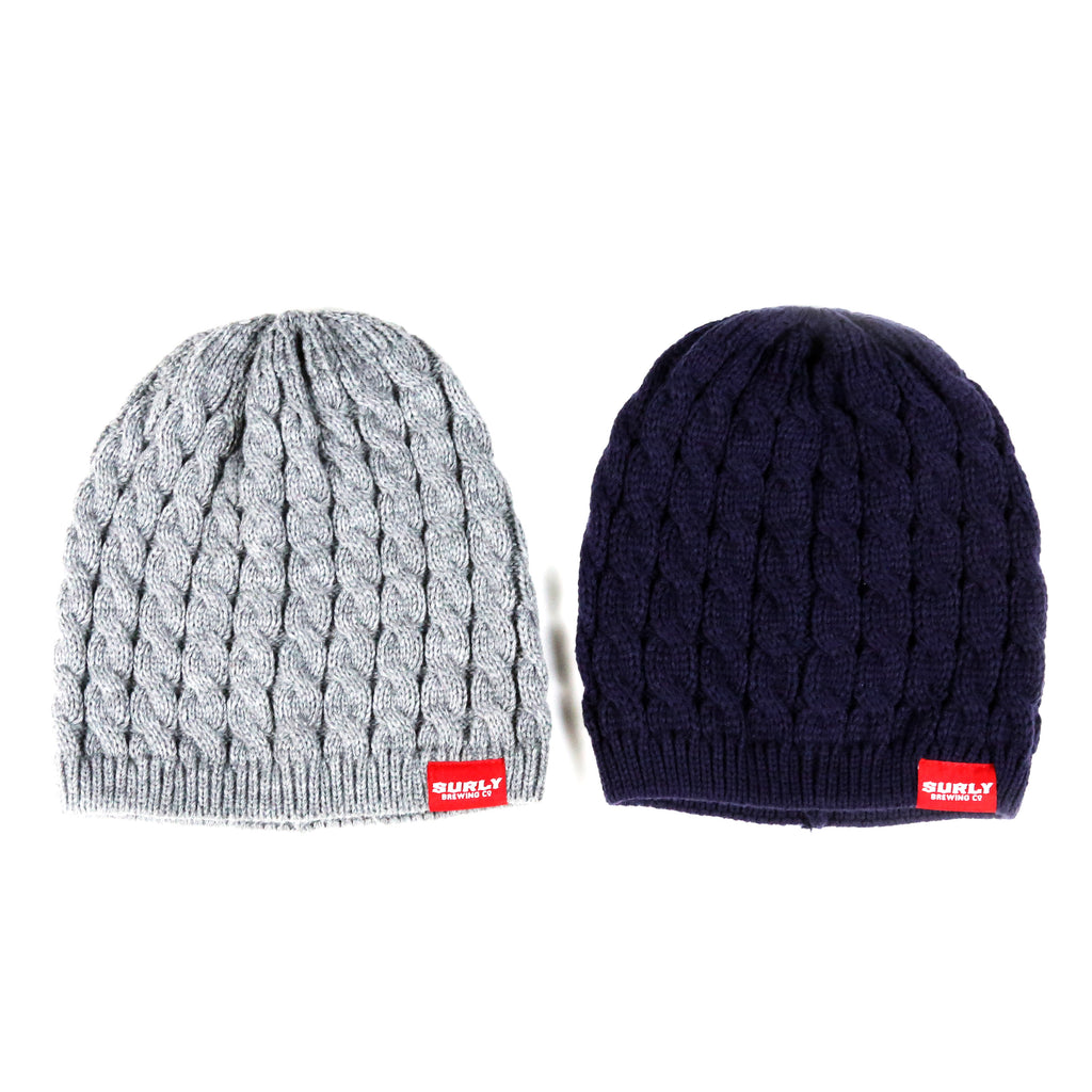 Text Cable Knit Beanie