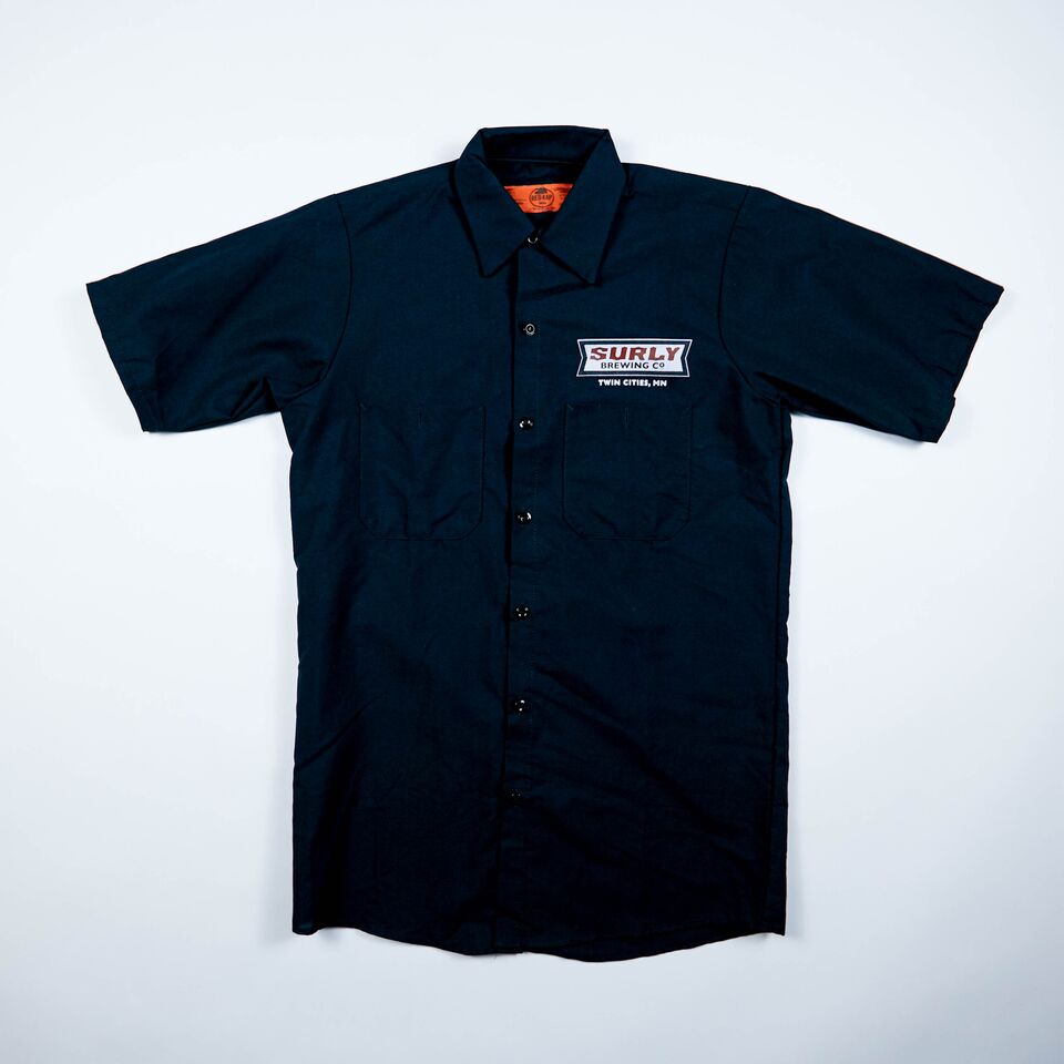 Men's Badge Logo Brewer Work Shirt  - Black