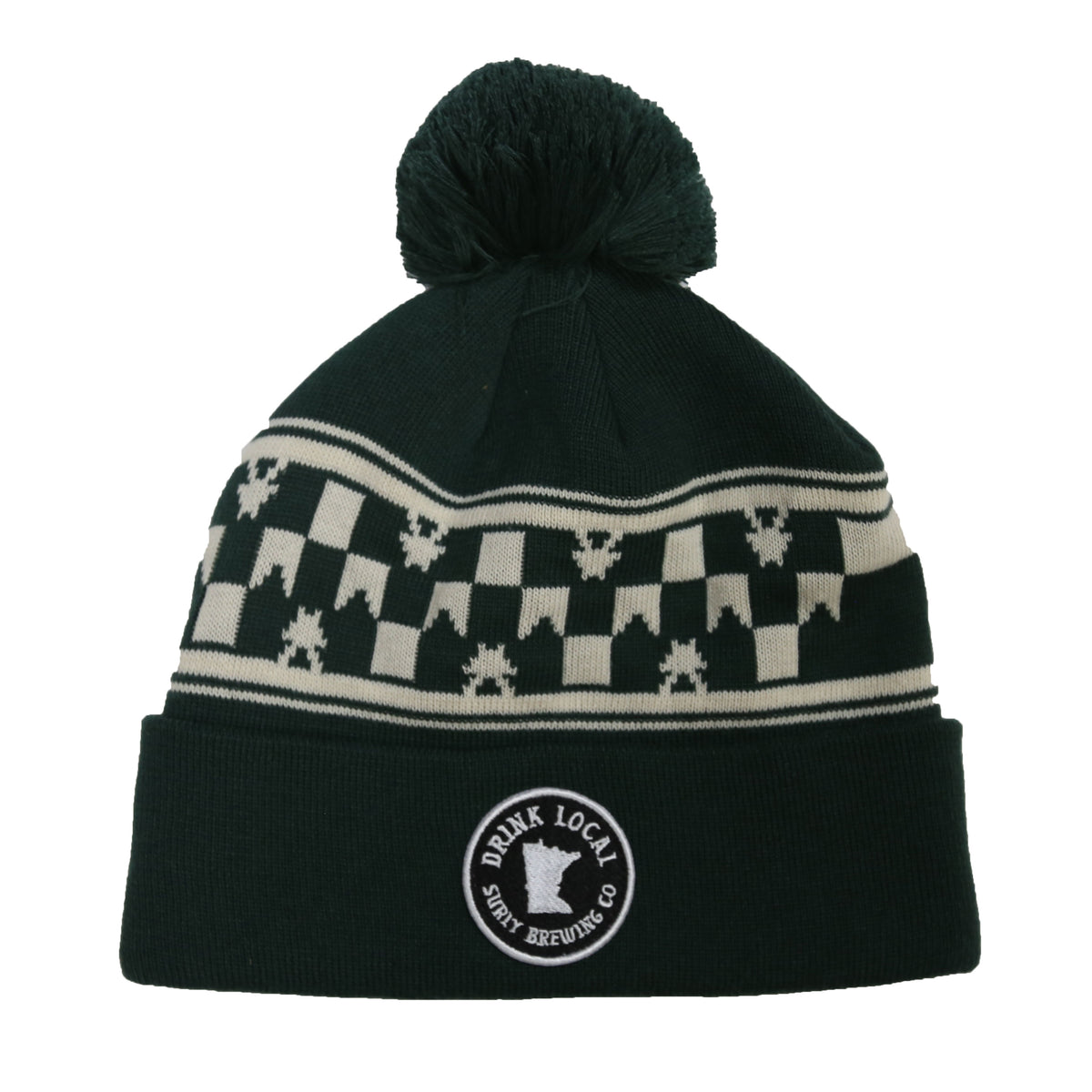 Drink Local Pom Beanie - Green | Surly Brewing Co.