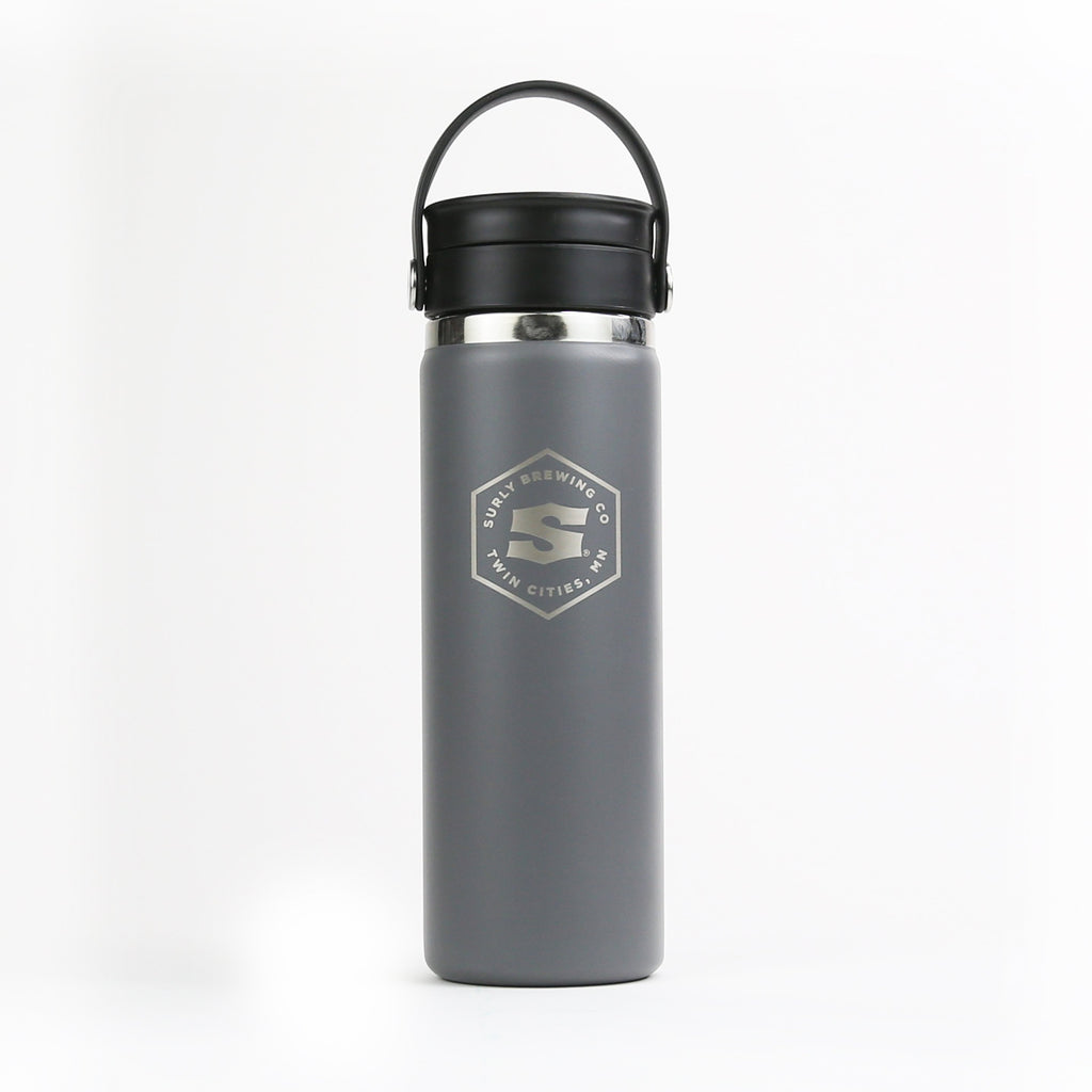 Surly Hex Logo Hydro Flask Water Bottle - Stone Gray