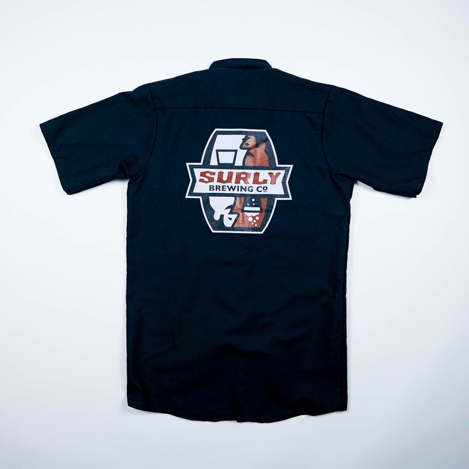 Men's Badge Logo Brewer Work Shirt  - Black