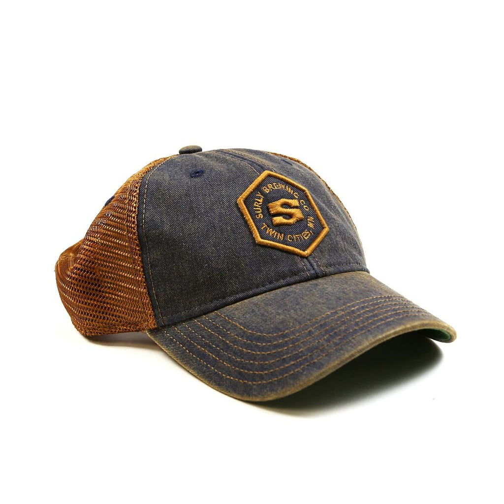 Legacy Hex Trucker Hat - Navy/Copper